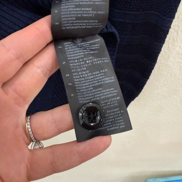 G Star Raw Men's Size Medium Indigo Blue Dadin Knit Pullover Sweater Crewneck - Picture 11 of 13